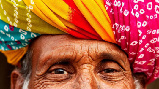 Man in a twisted turban