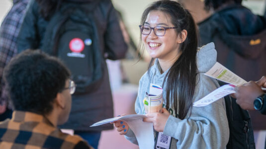 Student at campus fair