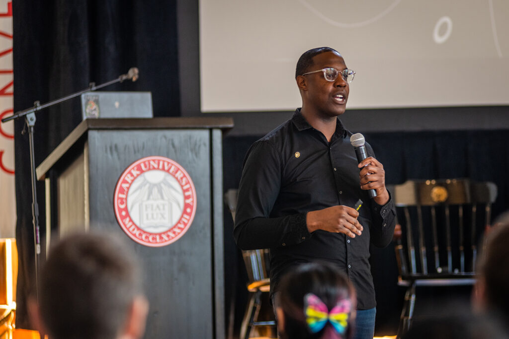 Danny Martin, co-founder and CEO of Ēsposure, delivers the keynote address at the Esports and Diversity, Equity, and Inclusion conference.