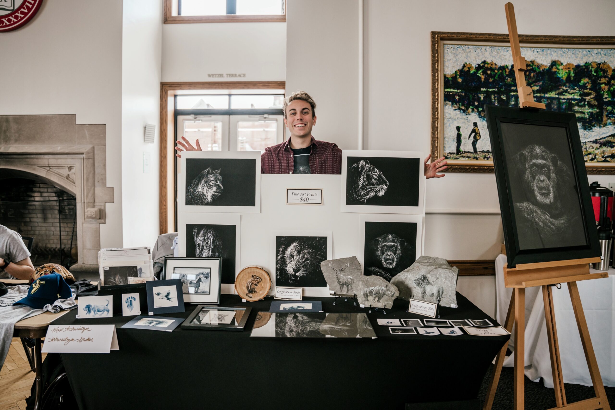 Max Schweitzer, ’22, MSC ’23, presents fine art at Clark Tank