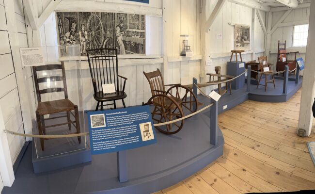 Clark students curated a historic char exhibit at Old Sturbridge Village.