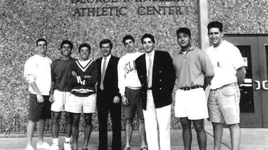 Bobby Orr with Clark Athletics captains, 1992