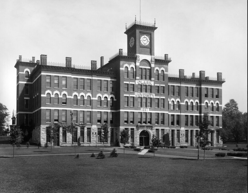 Clark University's Main Building, now Jonas Clark Hall, in 1893.