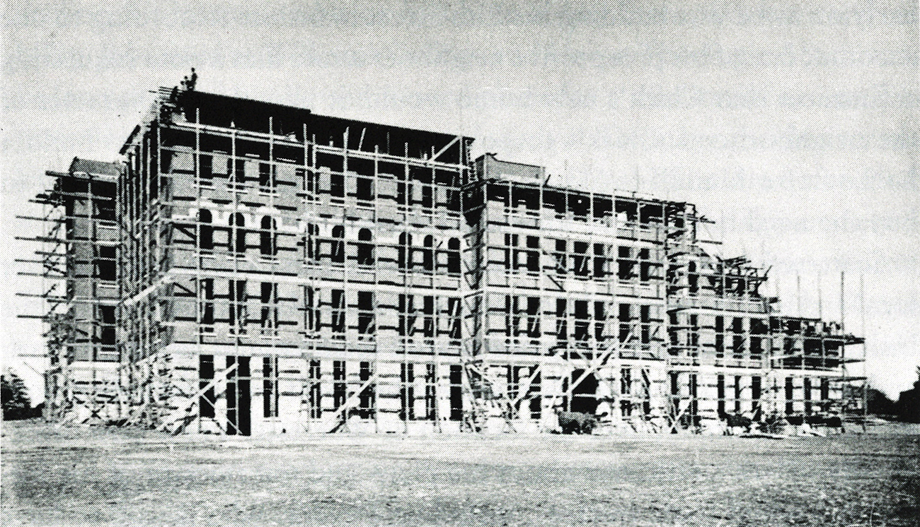 Clark University's Main Building under construction, 1888-89