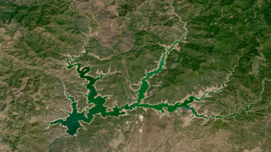 Satellite image of Lake Shasta