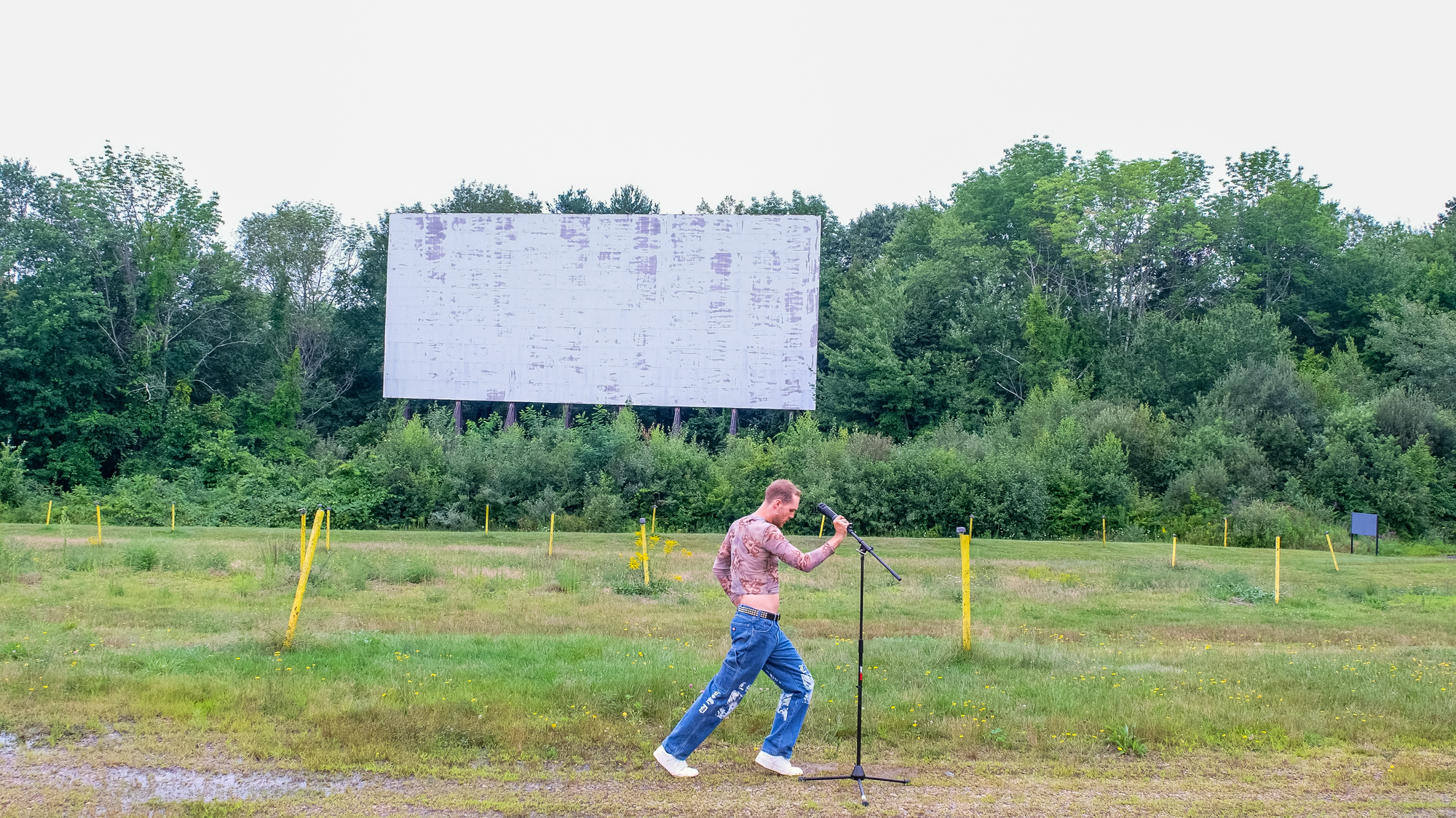 Musician Lawson Hill ’23, MBA ’24, films a music video for his debut album “Flower of Life.” Photo by Moses Millman '24. 