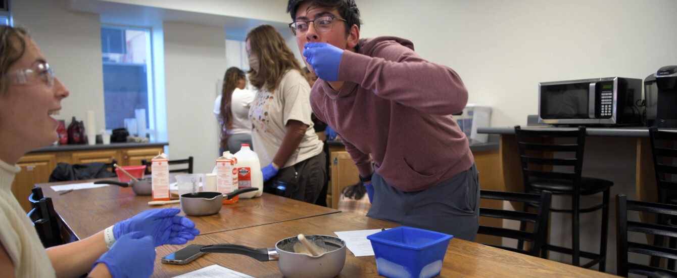 Students taste ice cream