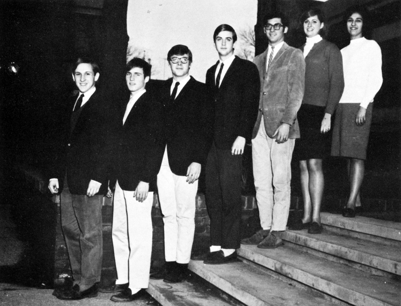 Freshman class officers in the 1965 Clark University yearbook