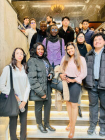 students on stairs