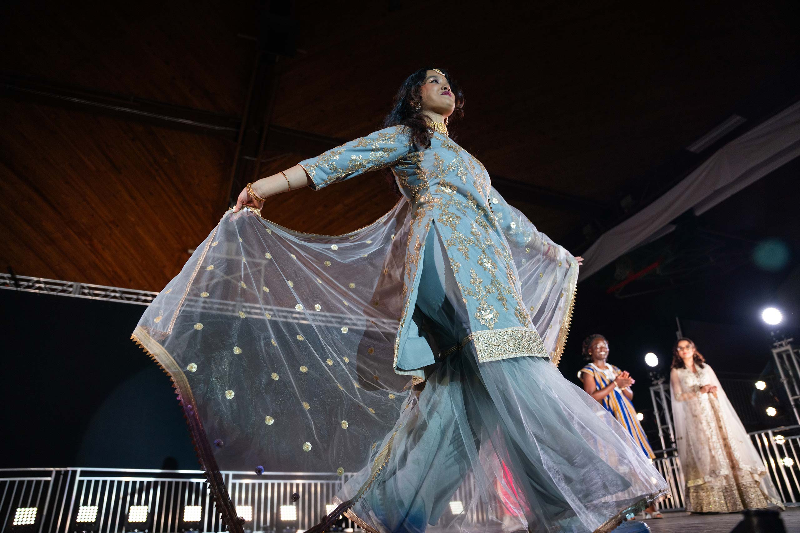 A student wearing traditional fashion at the 2024 Gala event