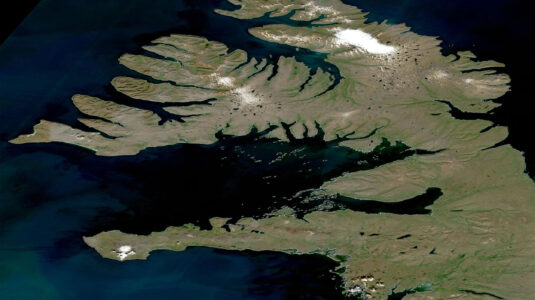 Satellite image of Iceland