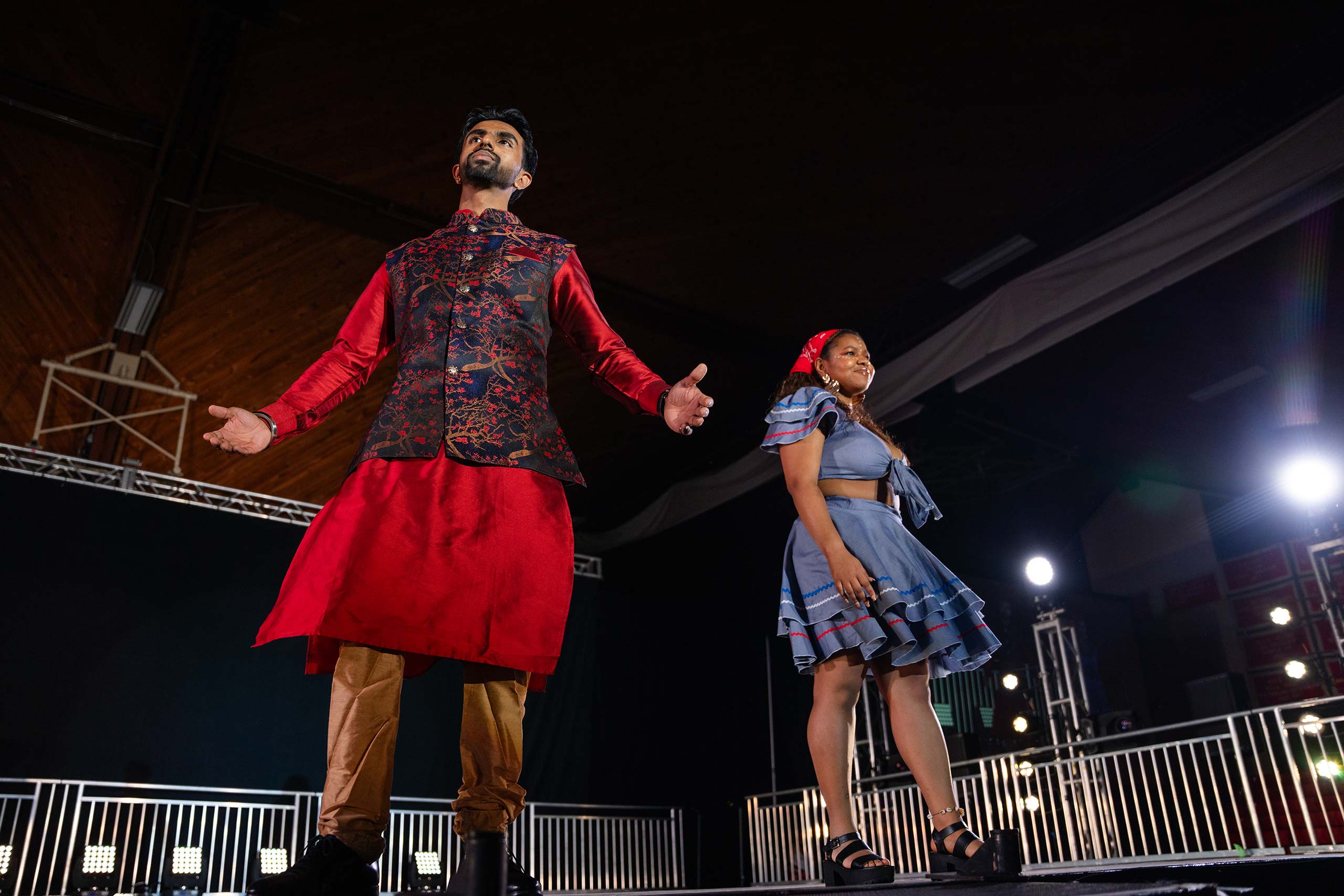 Students wearing traditional fashion at the 2024 Gala event