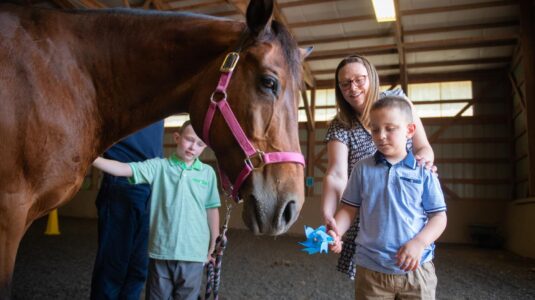 boys and horse