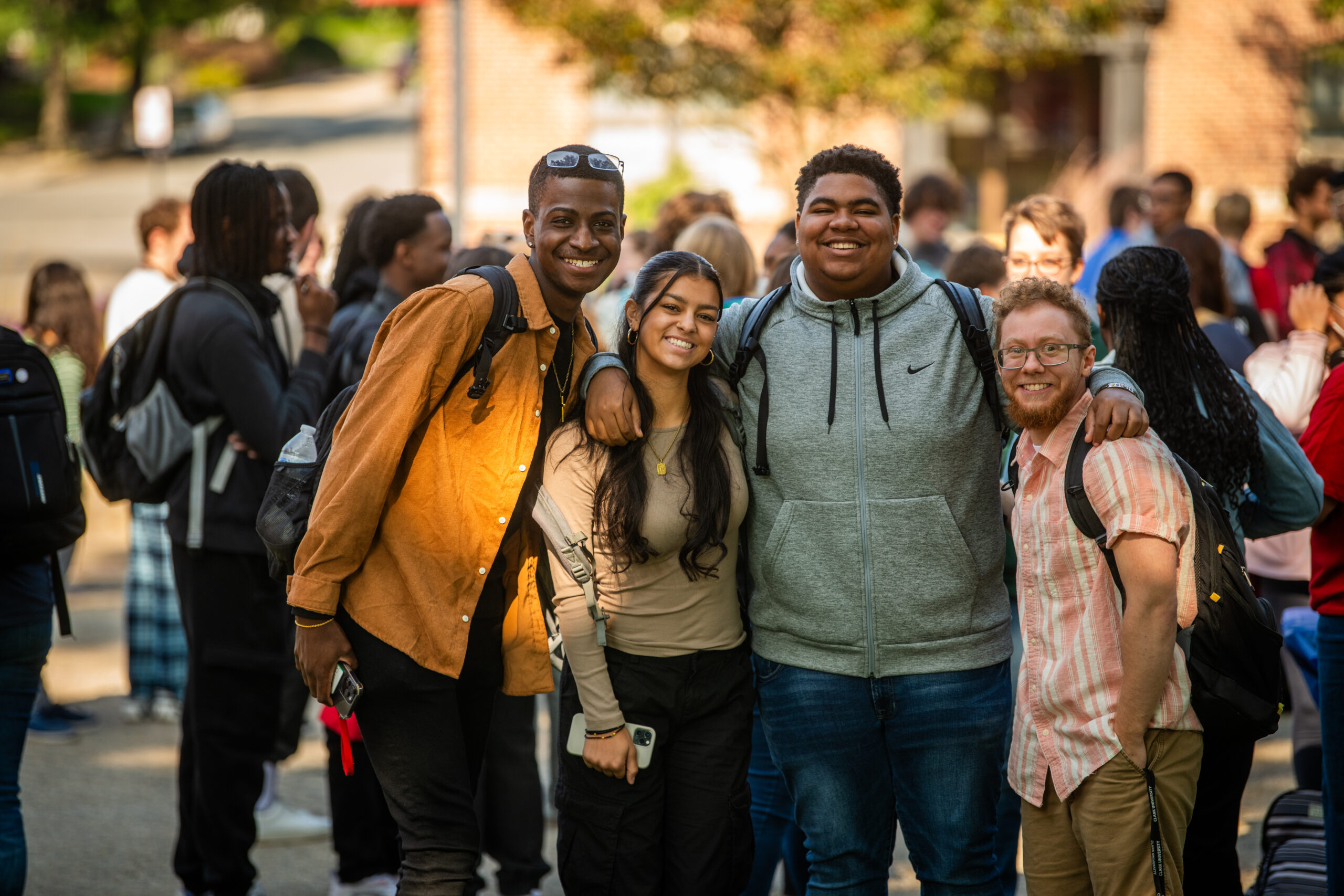 group of students pose for a photo