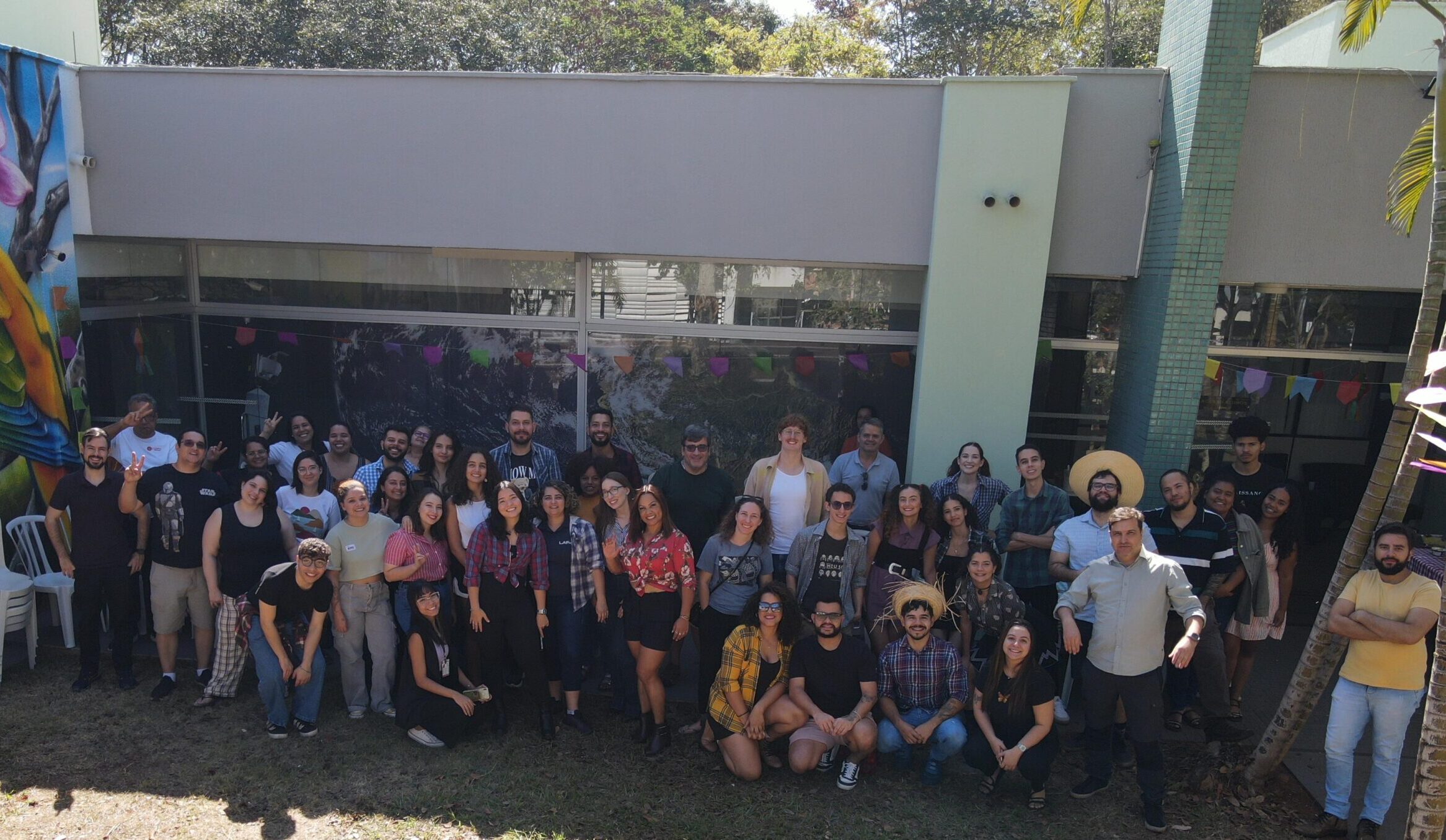 group poses for photo