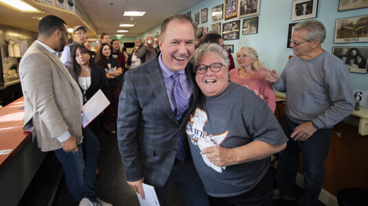 Clark President David Fithian and Annie Jenkins