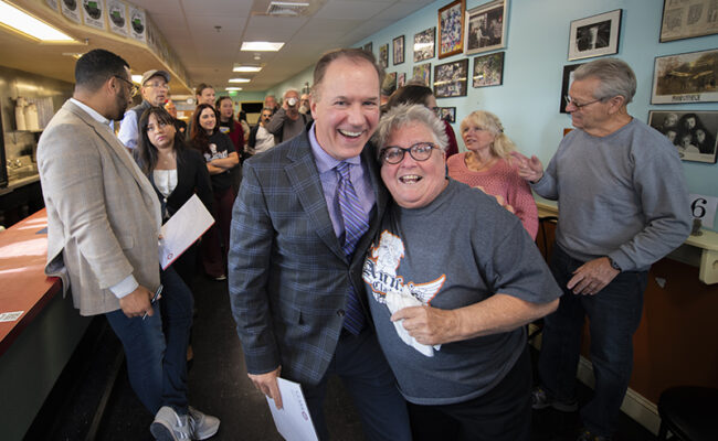 Clark President David Fithian and Annie Jenkins