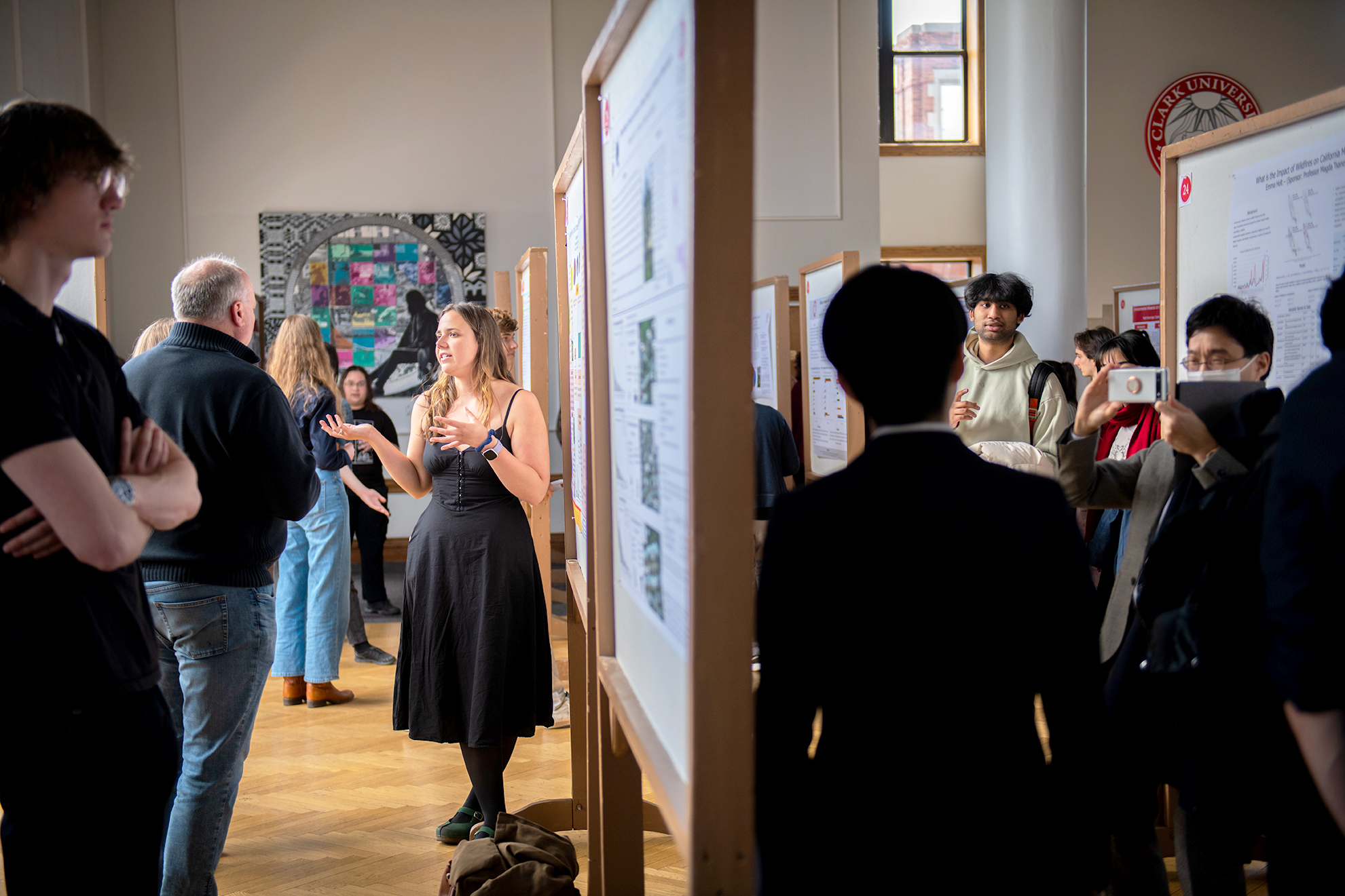 Students present their research at ClarkFEST in spring 2024.