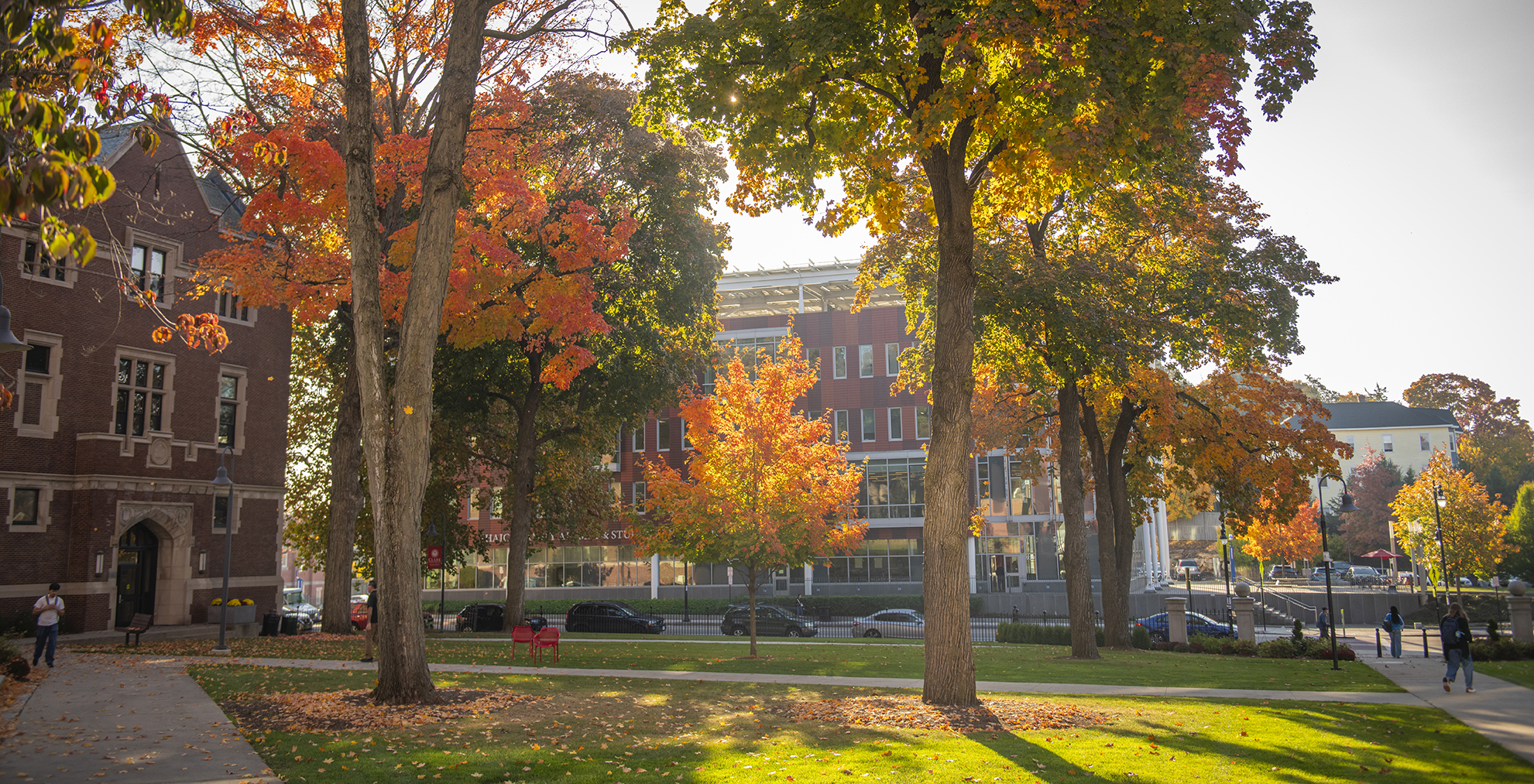 Clark University campus in fall 