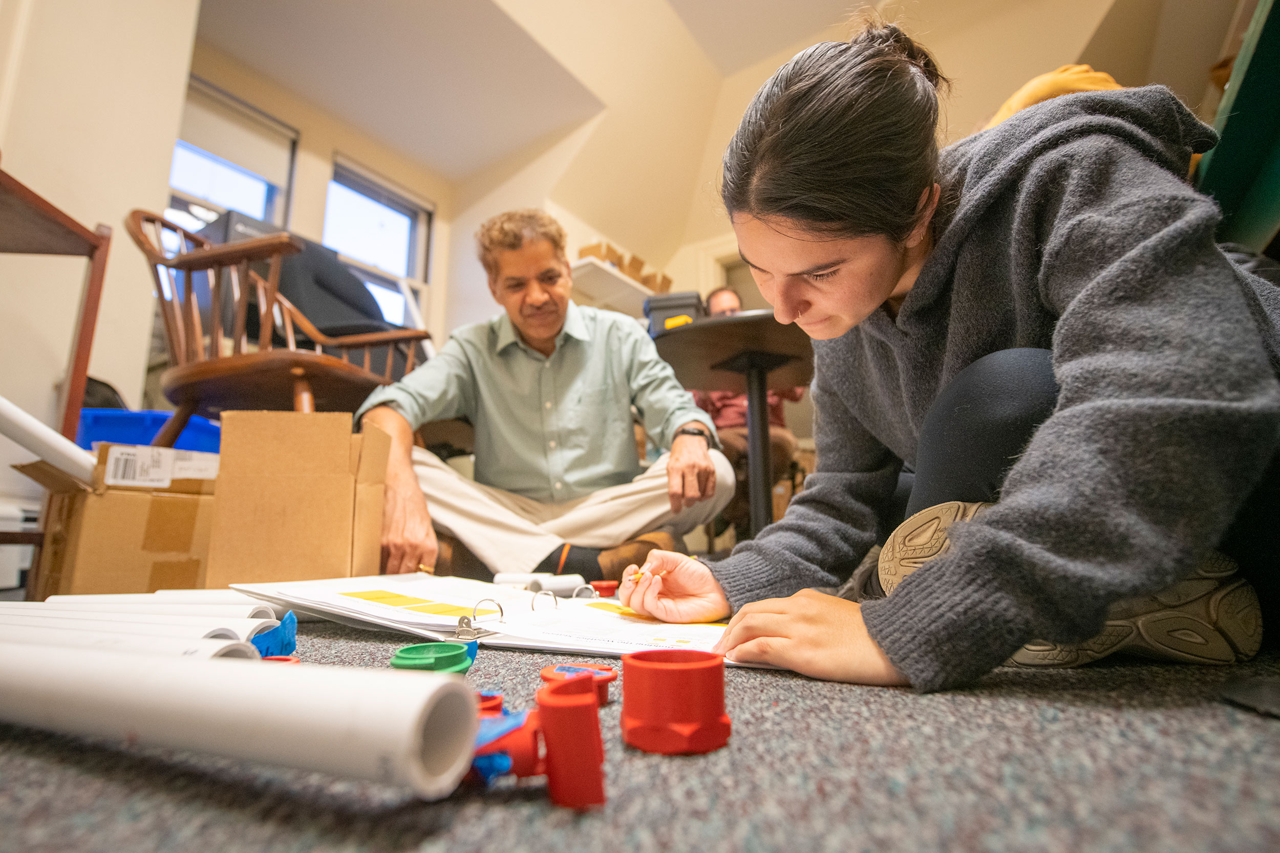 Students assemble a weather station