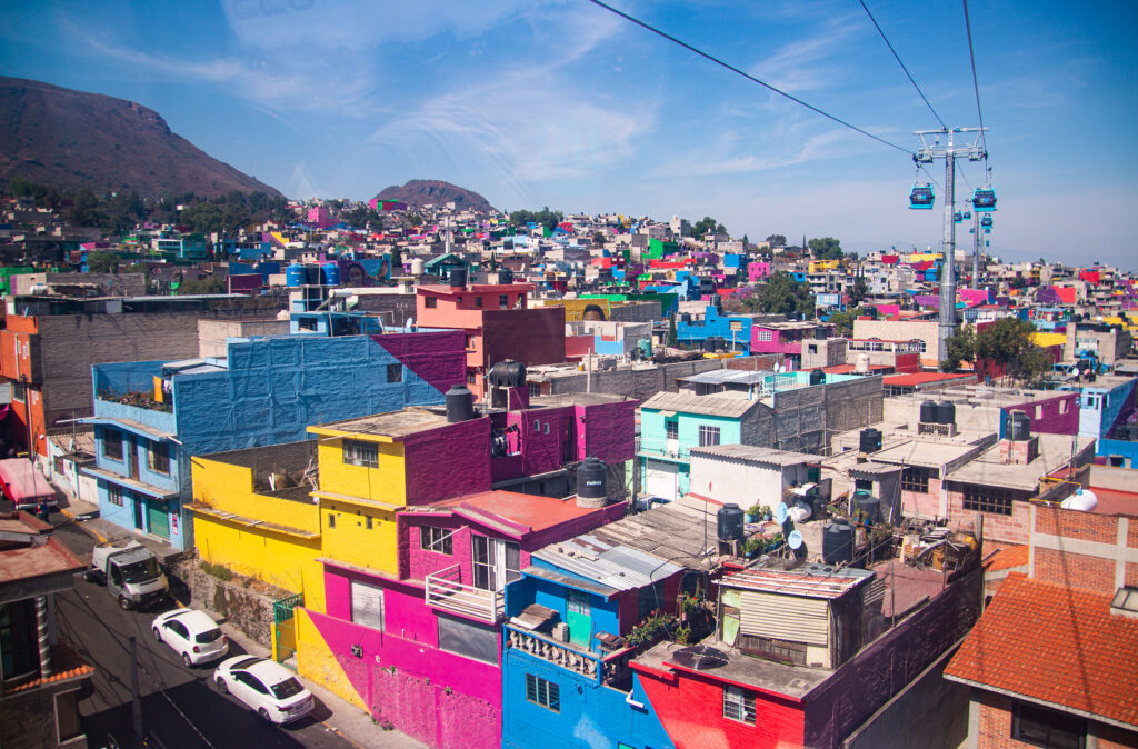 Colorful rooftops of Iztapalapa in Mexico City