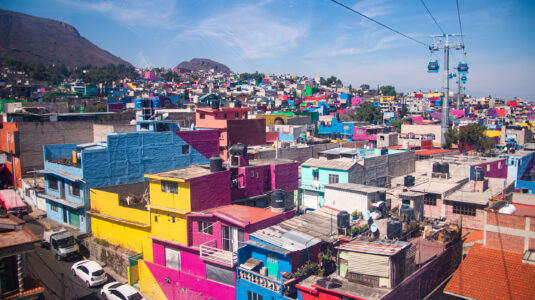 Colorful rooftops of Iztapalapa in Mexico City