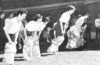 Students in sack race