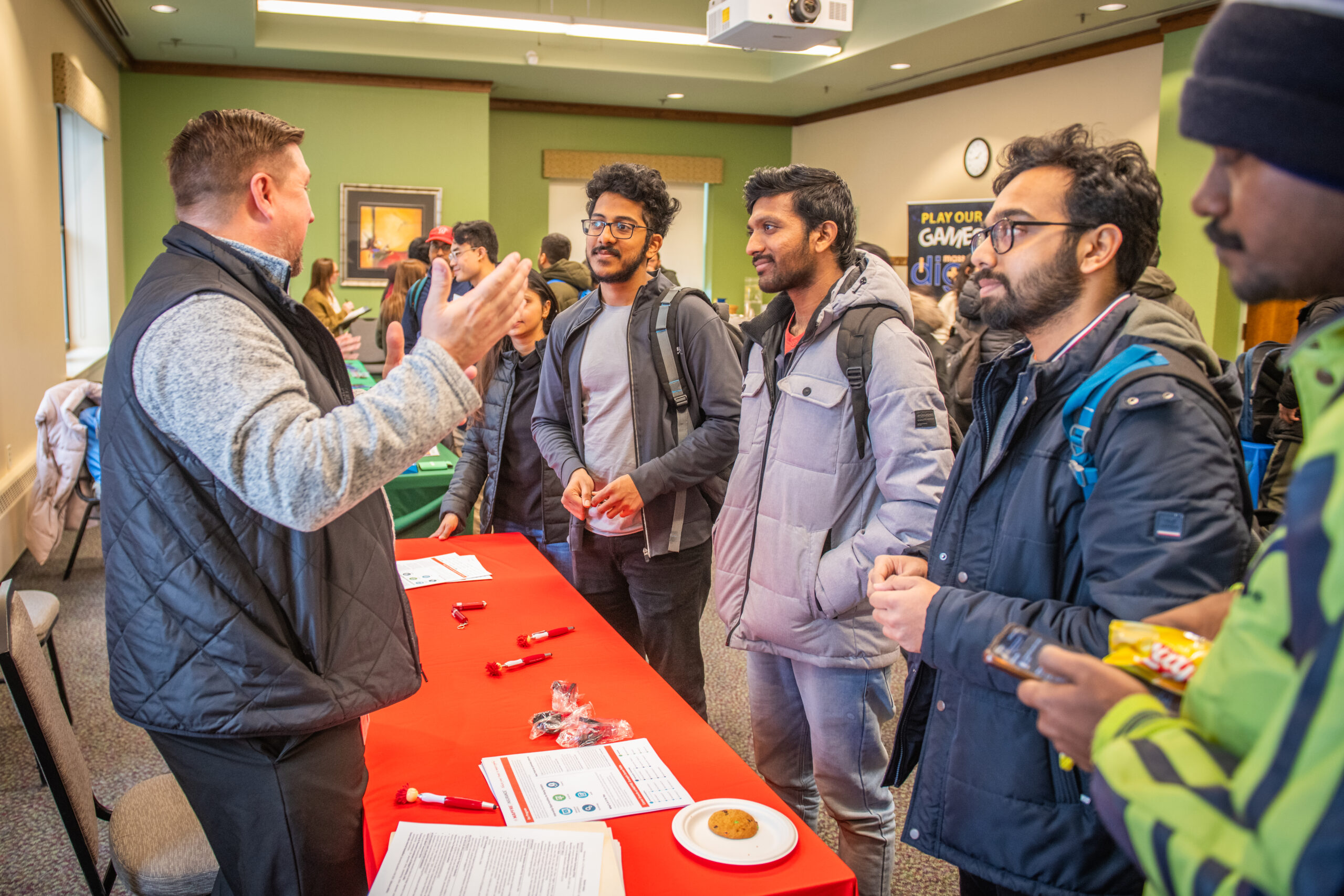 students attend employer pop-up