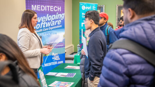 students attend employer pop-up