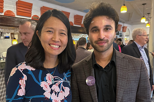 Faaiz Massood with Boston Mayor Michelle Wu.