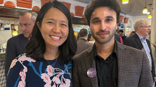 Faaiz Massood and Boston Mayor Michelle Wu