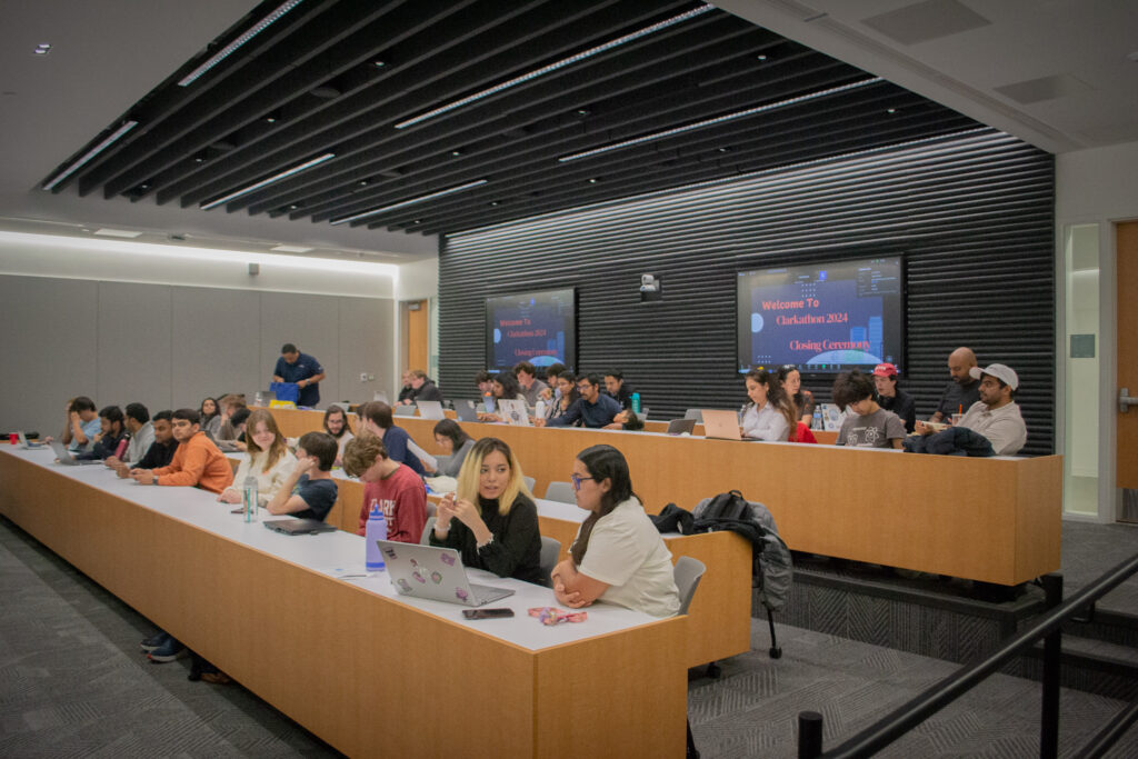 rows of students sitting in classroom