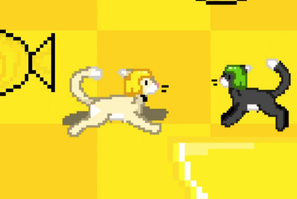 screen shot of game with cats and lemons