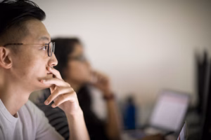 Clark students in a business analytics class